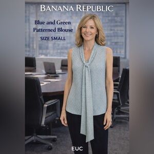 Banana Republic Mint Green Patterned Sleeveless Top NWOT